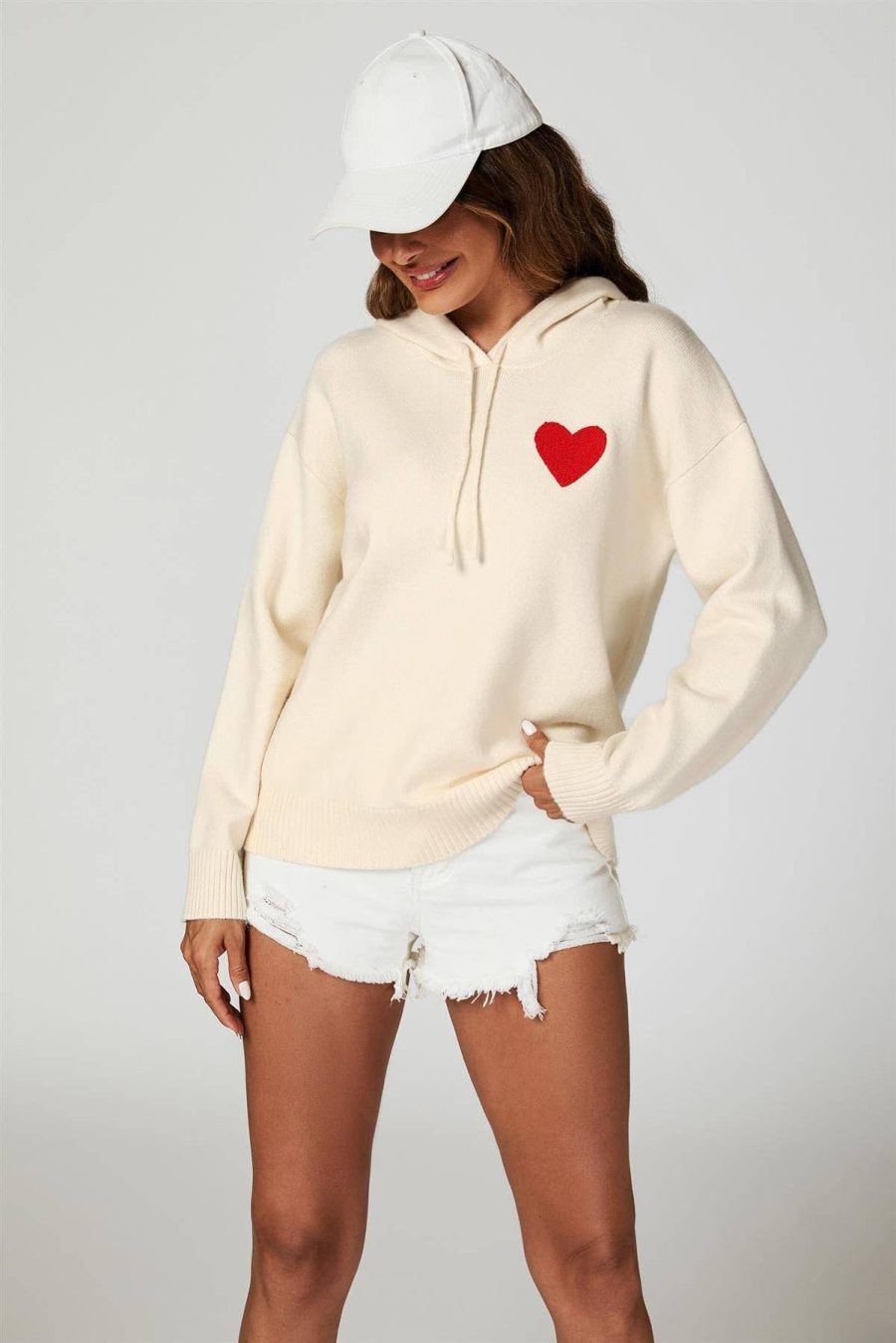 Conforto e Estilo com Hoodie Coração Creme