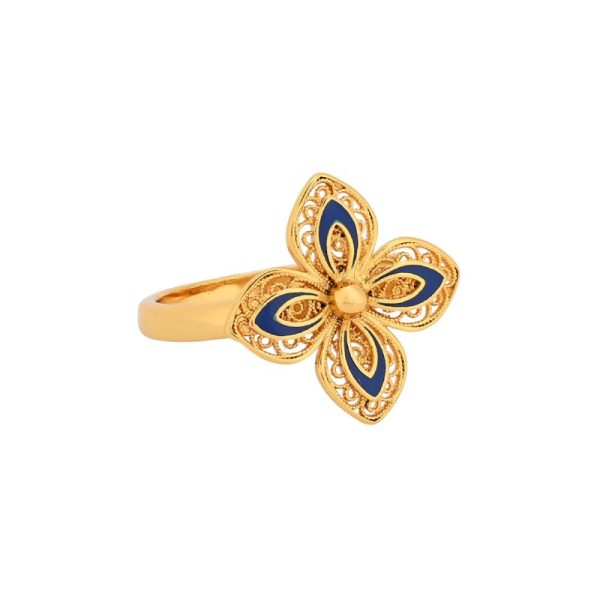 Anel Encantos flor azul