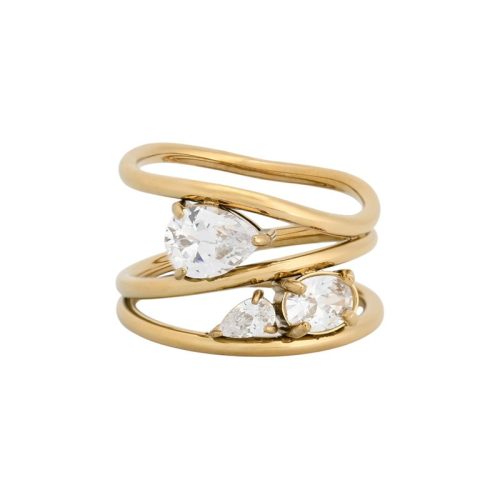 Anel Glamour com zircônias