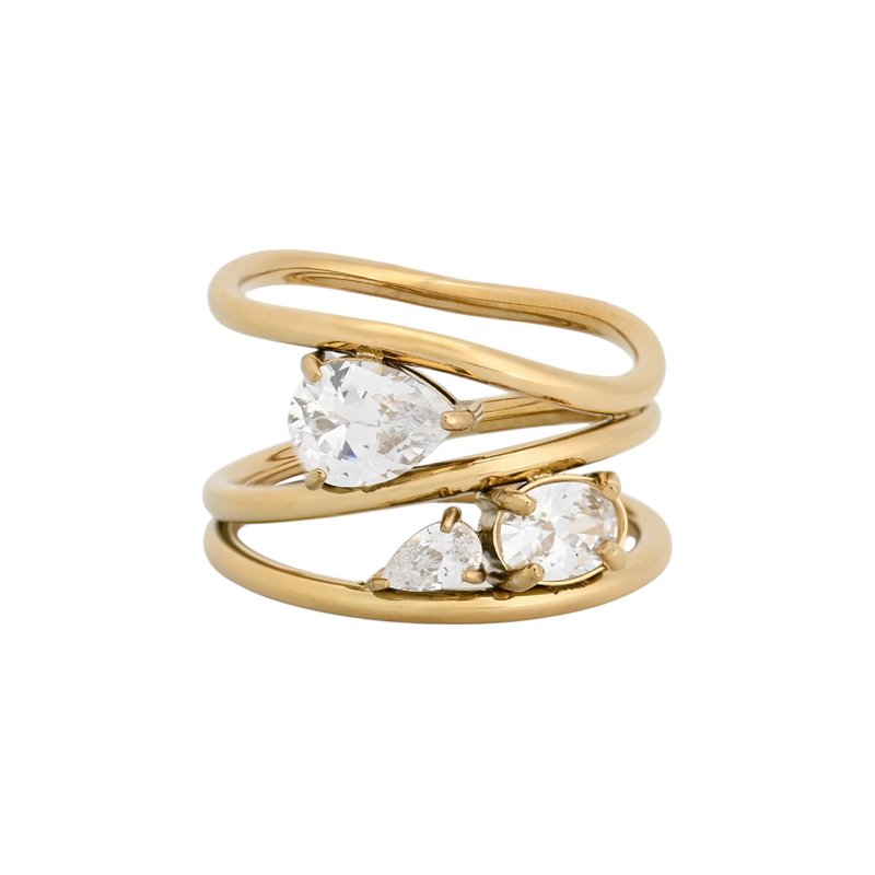 Anel Glamour com zircônias