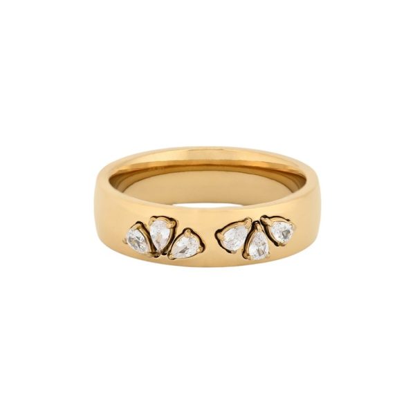 Anel Glamour com zircônias