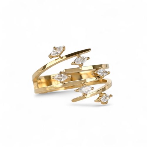 Anel Glamour com zircônias