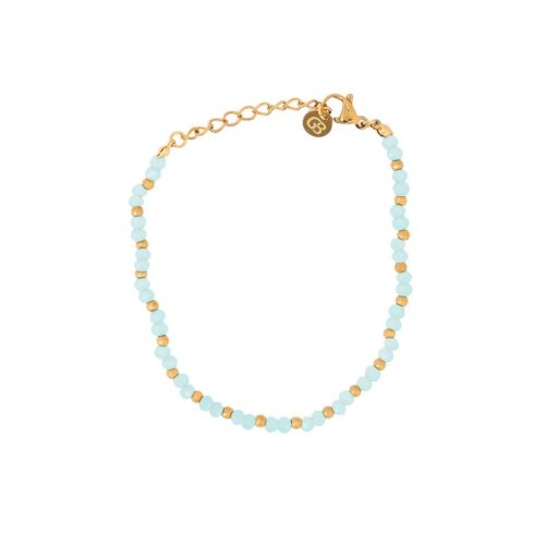 Pulseira em aço pedras de cor azul