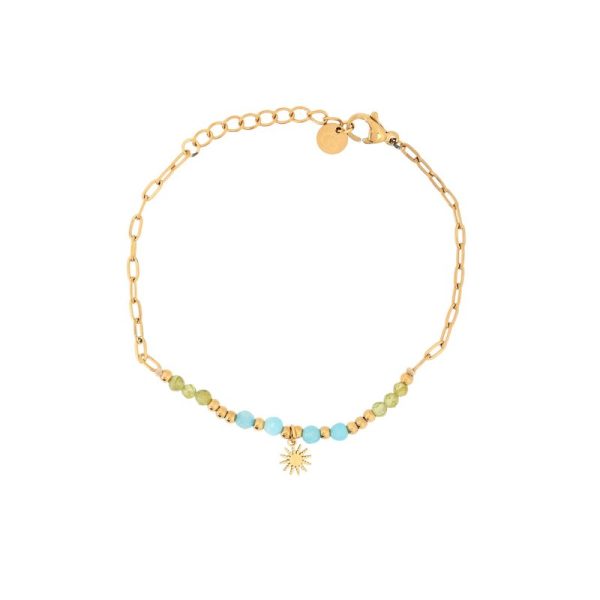 Pulseira em aço com pedras