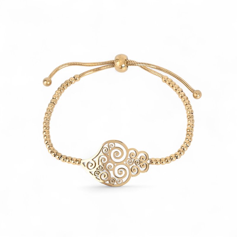Pulseira ajustável em aço coração de viana