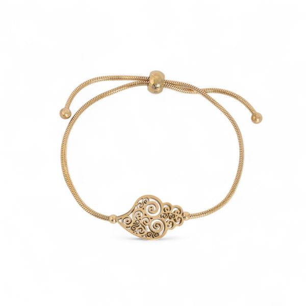 Pulseira ajustável aço coração de viana