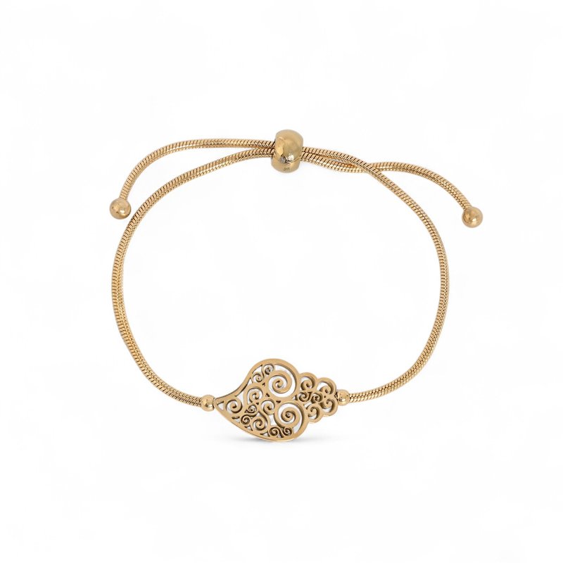 Pulseira ajustável aço coração de viana
