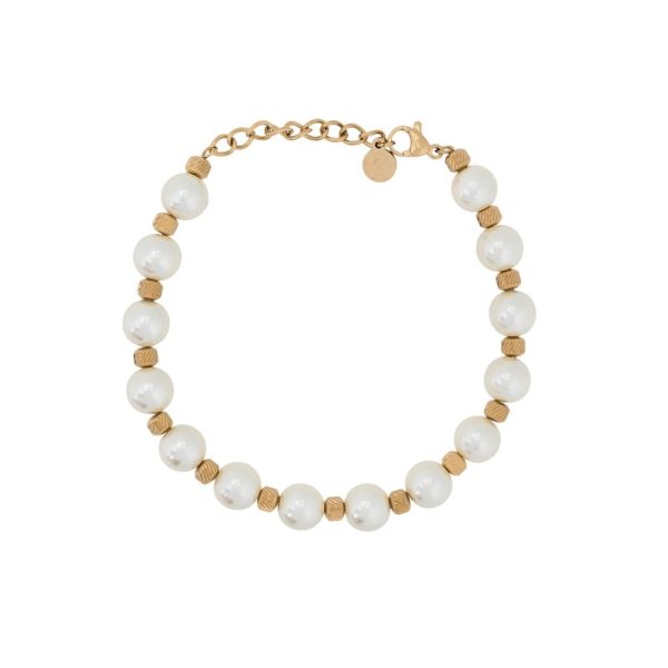Pulseira em aço pérolas