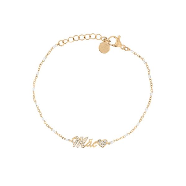 Pulseira aço palavra mãe