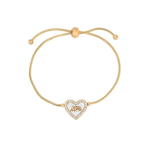 Pulseira ajustável em aço mãe coração