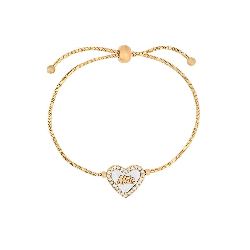 Pulseira ajustável em aço mãe coração