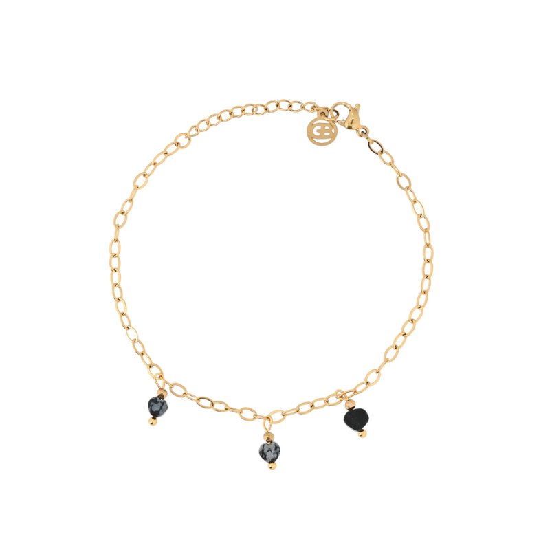 Conjunto pulseiras em aço oval preto