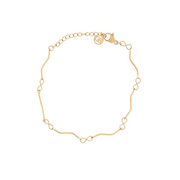 Pulseira em aço irregular com infinitos