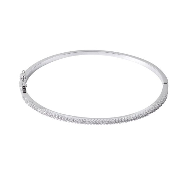 Pulseira BeLove rígida fina com zircônias