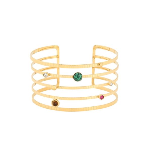 Pulseira rígida aço aros