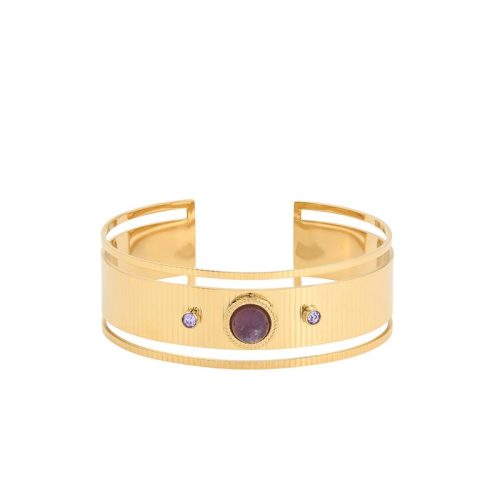 Pulseira rígida aço larga