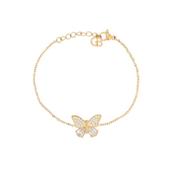 Pulseira em aço oval borboleta