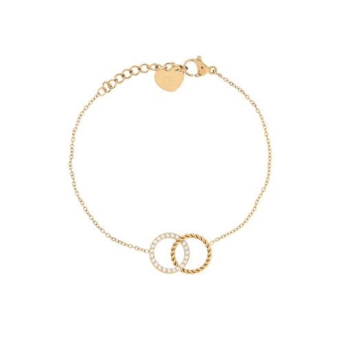 Pulseira em aço circulo entrelaçado