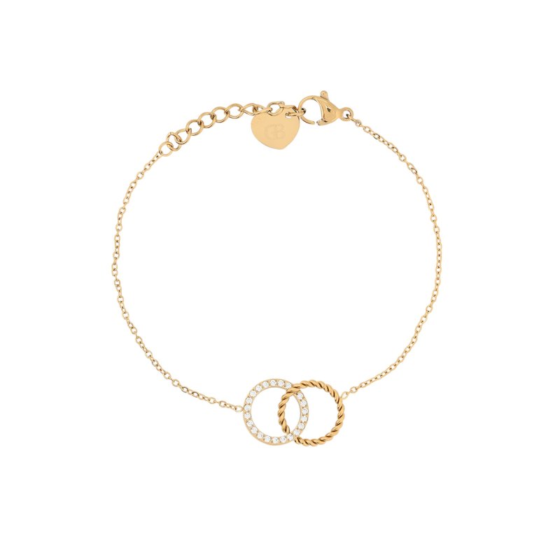 Pulseira em aço circulo entrelaçado