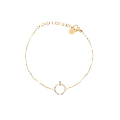 Pulseira aço com zircônias prego