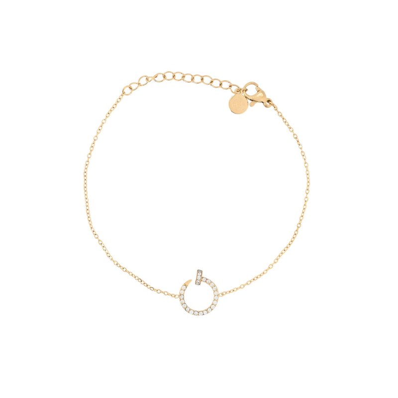 Pulseira aço com zircônias prego