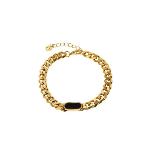 Pulseira em aço elos retangular