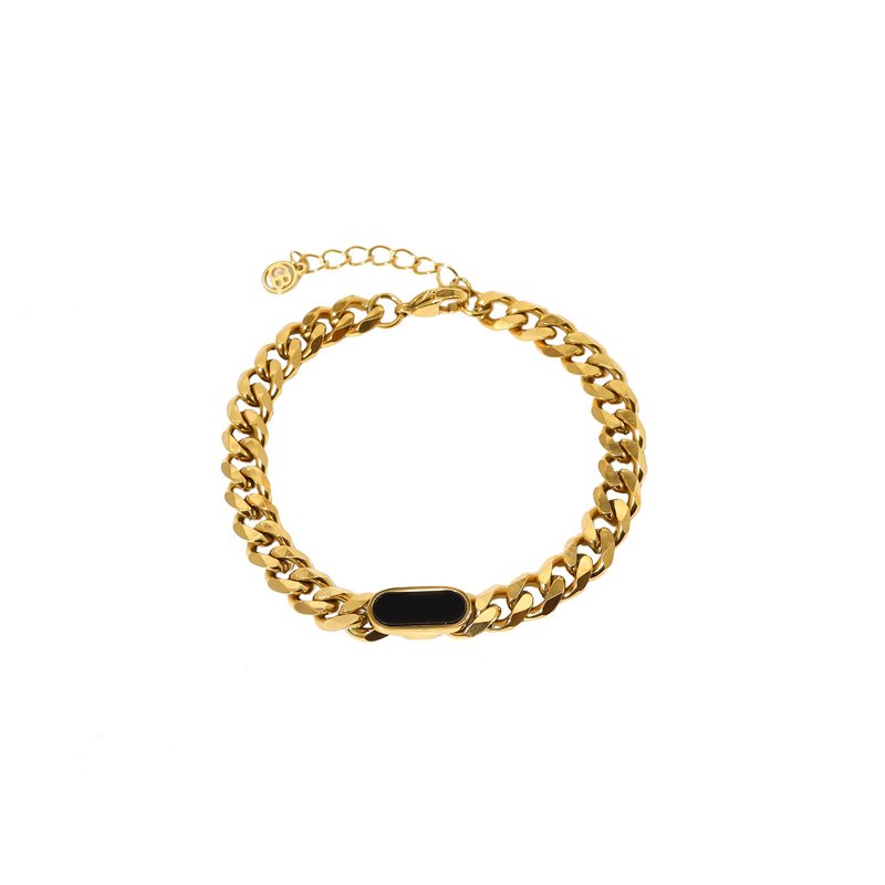 Pulseira em aço elos retangular