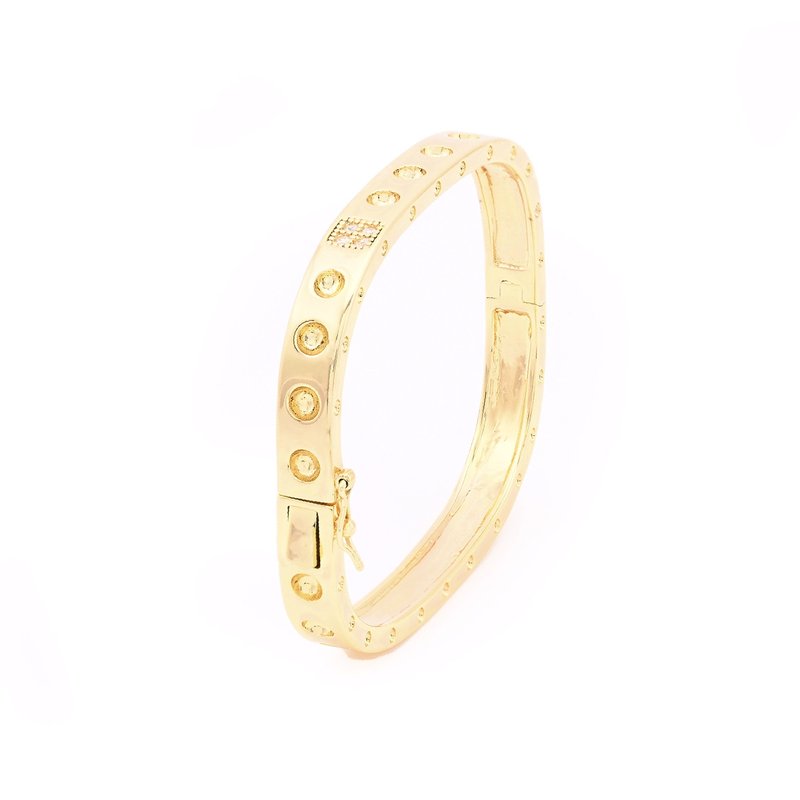 Pulseira rígida semi jóia quadrada