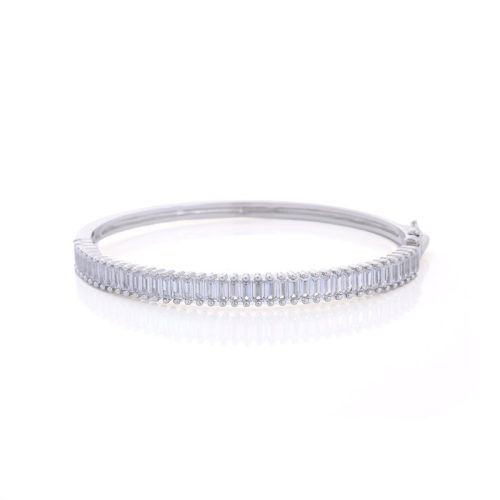 Pulseira rígida semi joia retângulos verticais