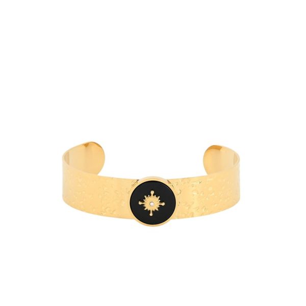 Pulseira rígida aço com textura sol
