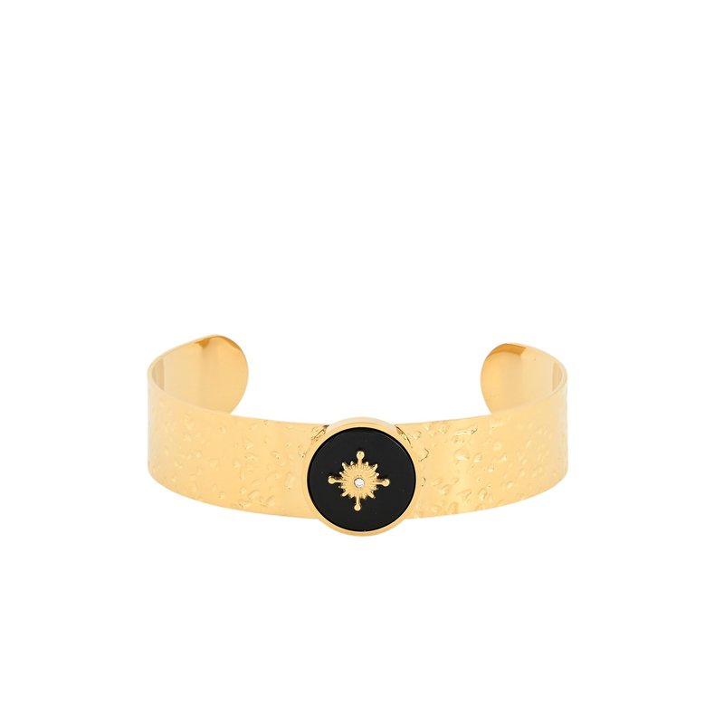 Pulseira rígida aço com textura sol
