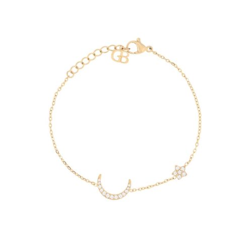 Pulseira aço com zircônias lua