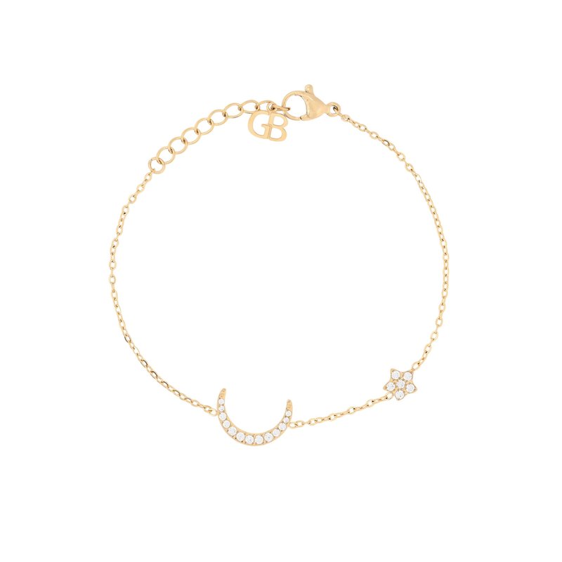 Pulseira aço com zircônias lua