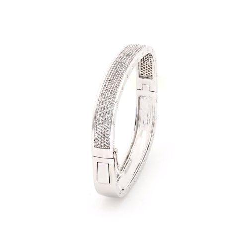 Pulseira rígida quadrada semi jóia