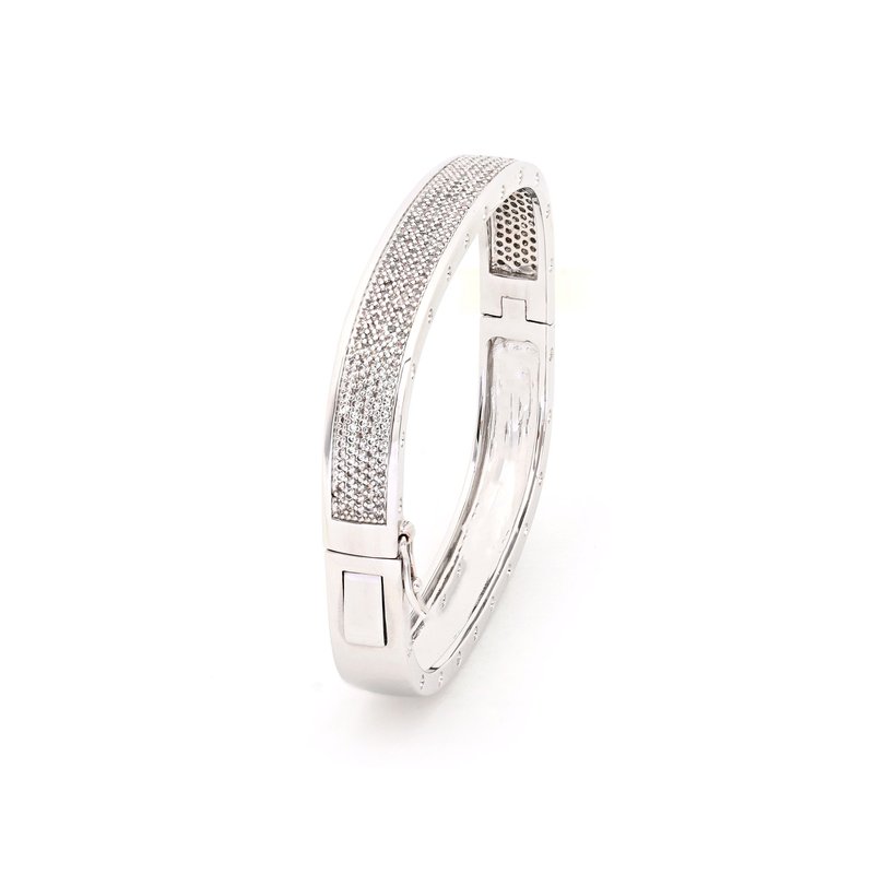 Pulseira rígida quadrada semi jóia