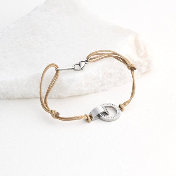 Pulseira elástica aço com brilhantes