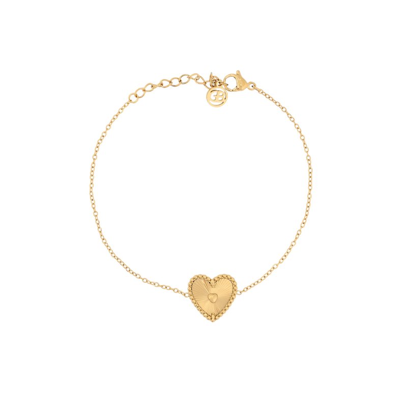 Pulseira em aço coração textura