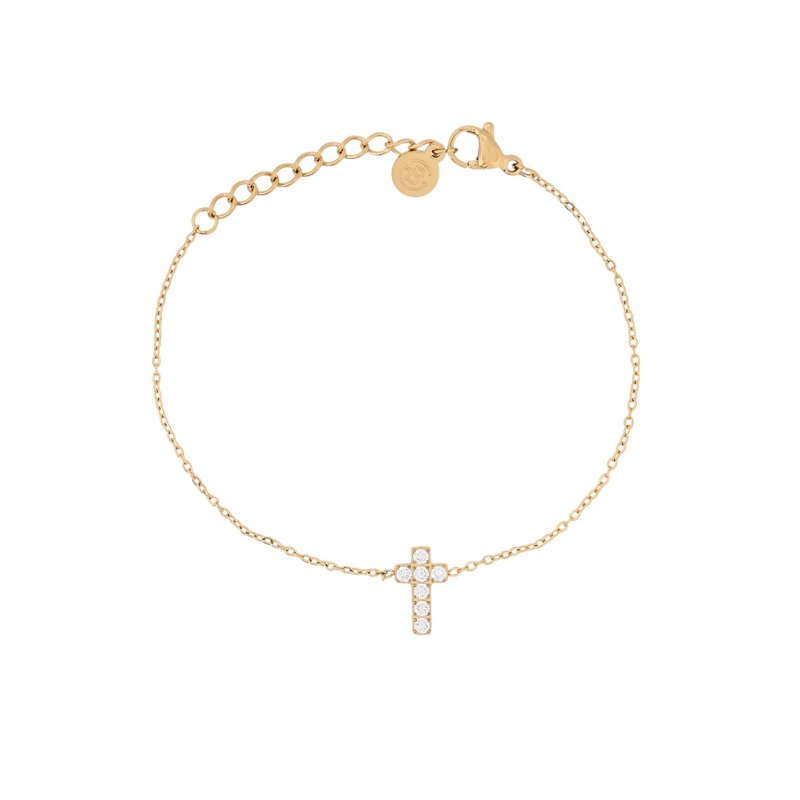 Pulseira Delicate cruz e zircônias