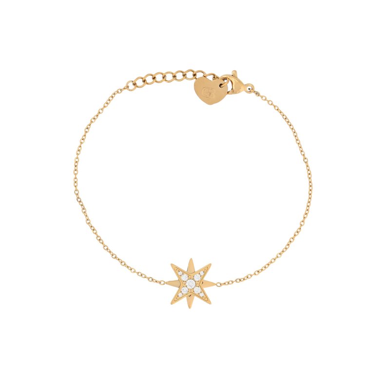 Pulseira aço com zircônias estrela