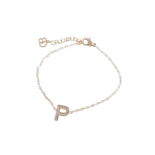 Pulseira aço com zircônias letra