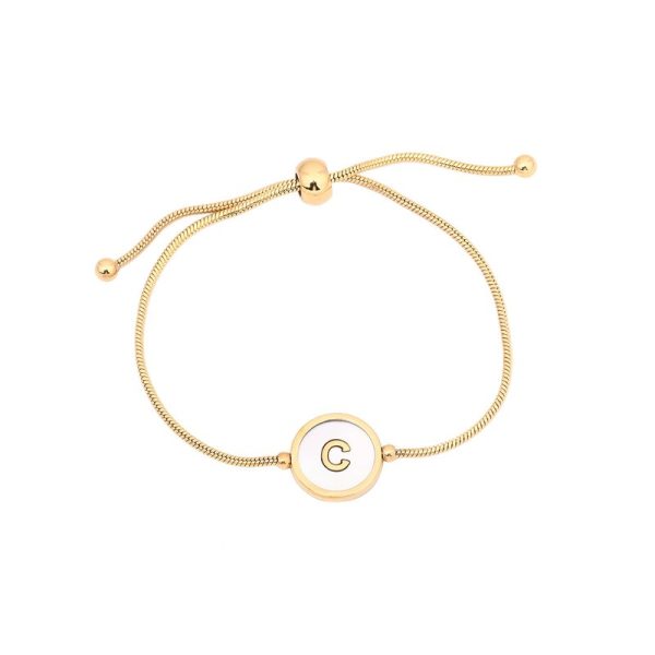 Pulseira em aço ajustável letra