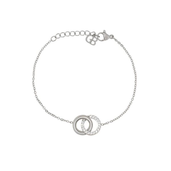 Pulseira em aço círculo entrelaçados