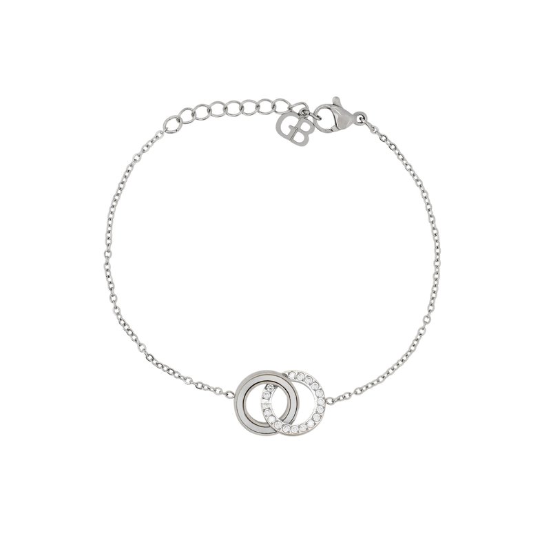 Pulseira em aço círculo entrelaçados