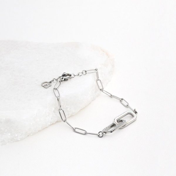 Pulseira em aço elos entrelaçados