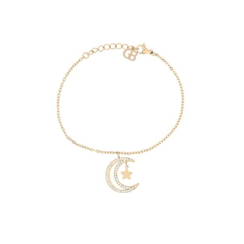 Pulseira em aço lua e estrela