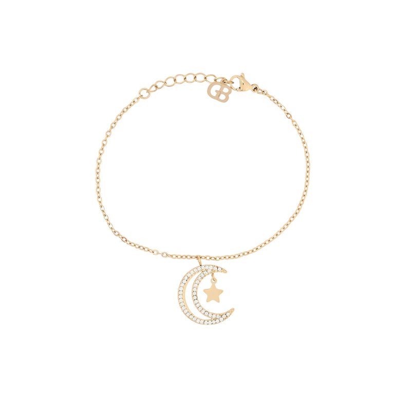 Pulseira em aço lua e estrela