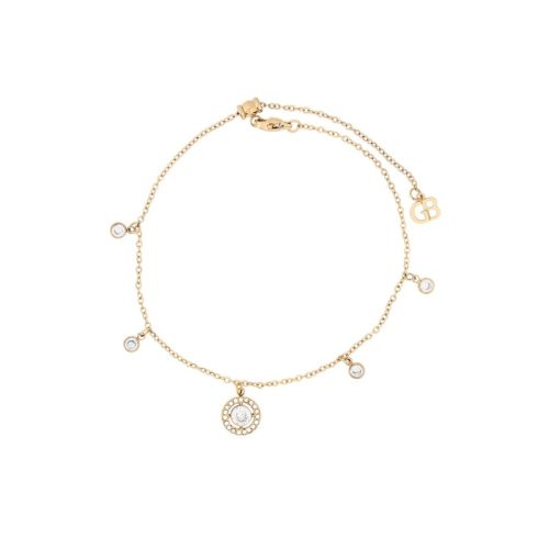 Pulseira de pé aço brilhante redondo