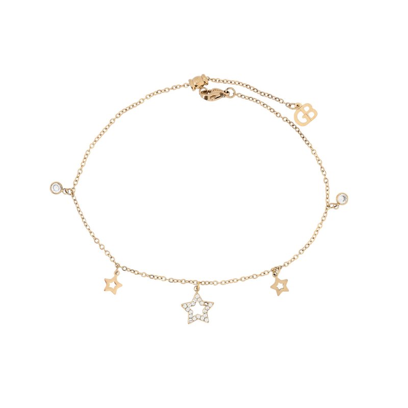 Pulseira de pé aço estrelas