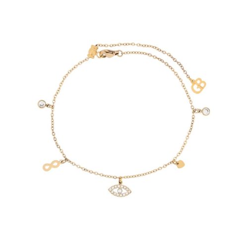 Pulseira de pé aço olho