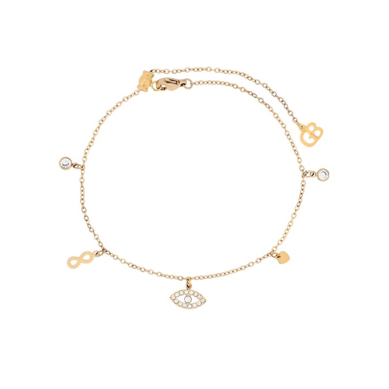 Pulseira de pé aço olho